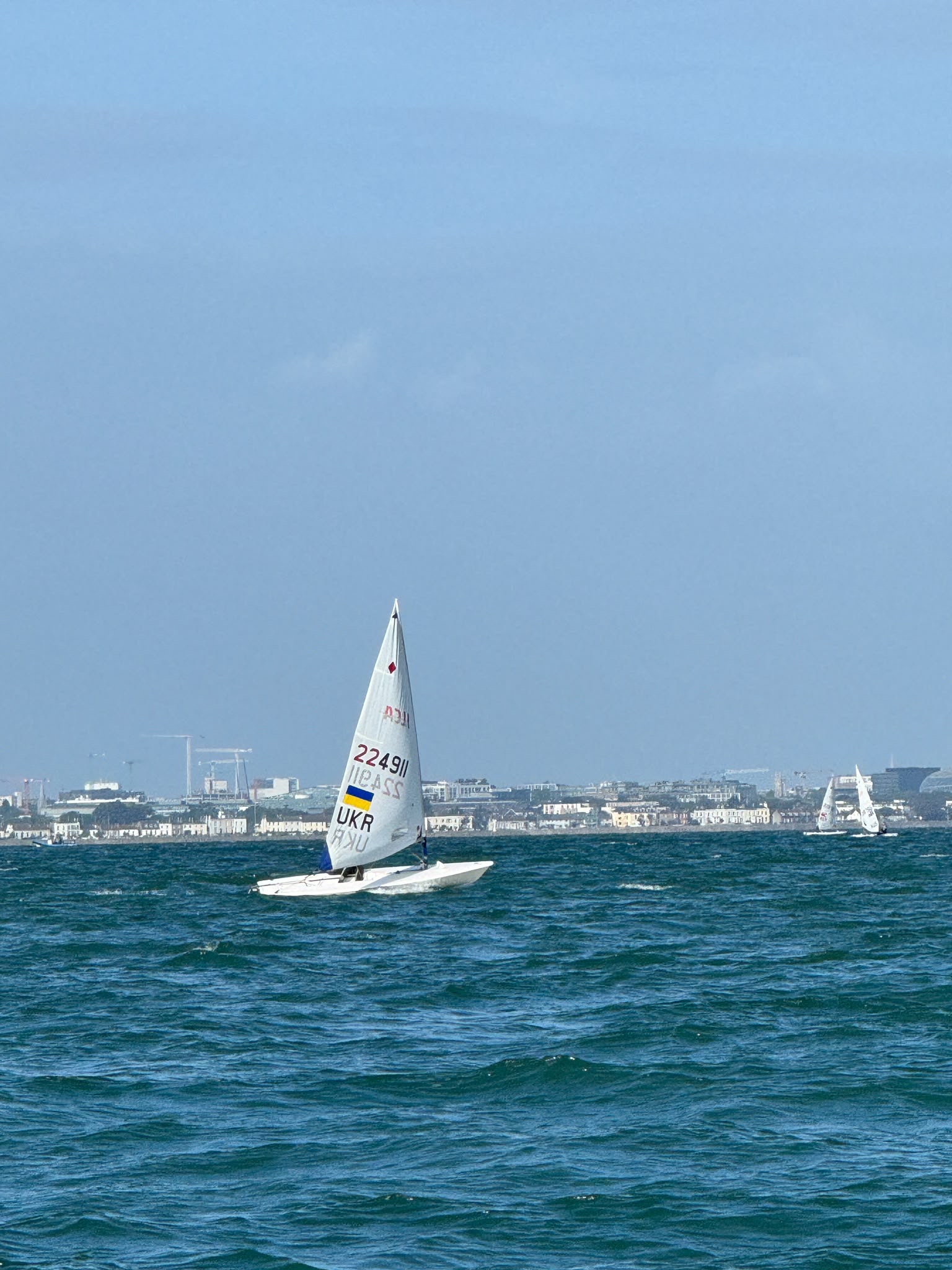 Alina sailing under the Ukrainian flag off Dún Laoghaire